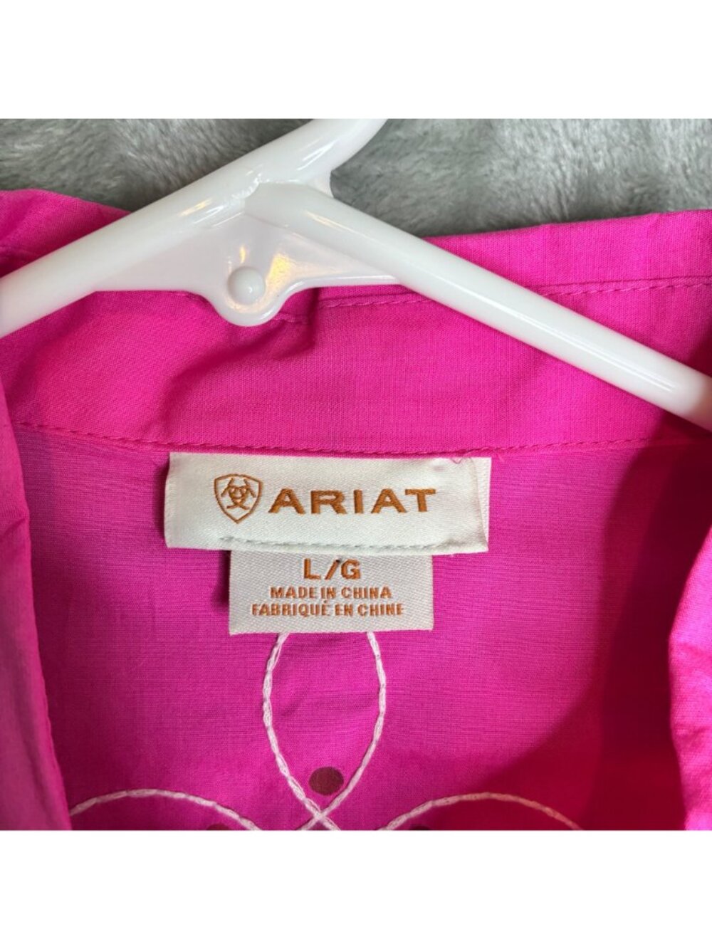 Ariat Womens Pink Western Shirt With Rhinestone Accents Snap Buttons Size Large - Picture 4 of 9
